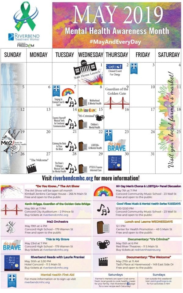 Mental Health Awareness Month Calendar Riverbend Community Mental Health